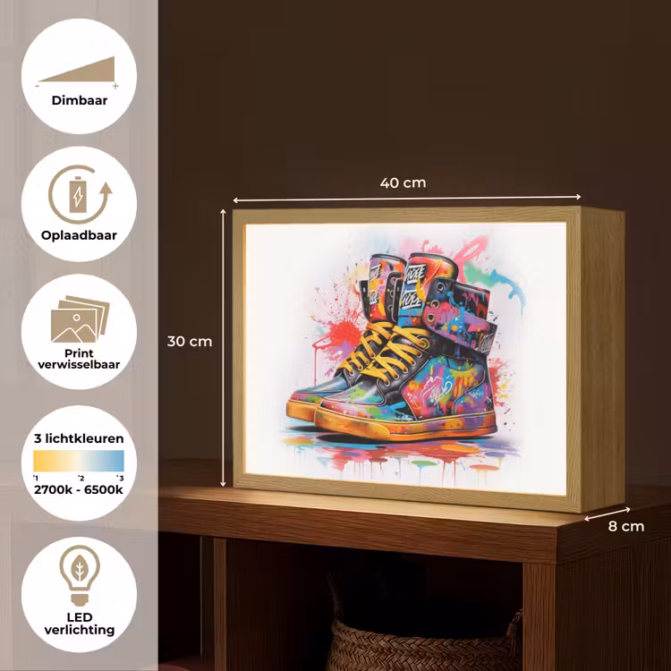 Lightbox - Wandlamp - Schoenen - Graffiti - Wit - Kleuren — 10