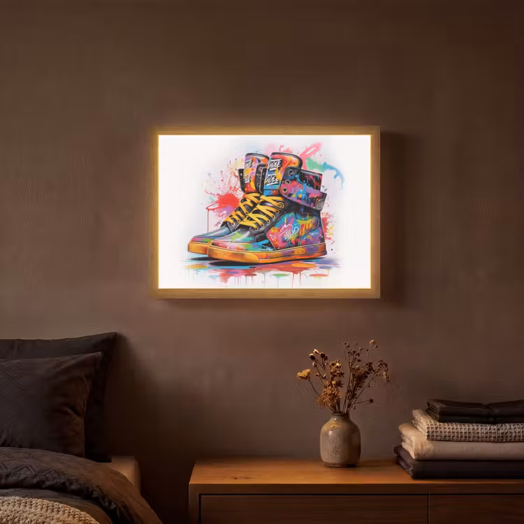 Lightbox - Wandlamp - Schoenen - Graffiti - Wit - Kleuren — 3