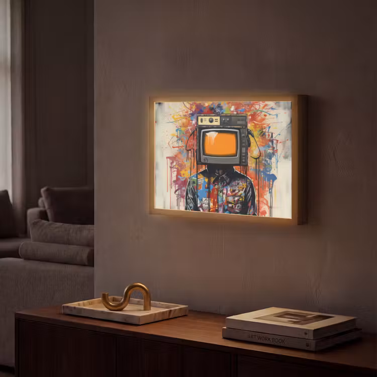 Lightbox - Wandlamp - Televisie - Graffiti - Mens - Kleuren — 2