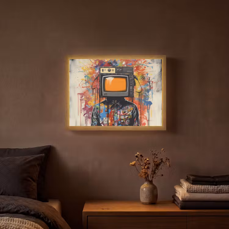 Lightbox - Wandlamp - Televisie - Graffiti - Mens - Kleuren — 3