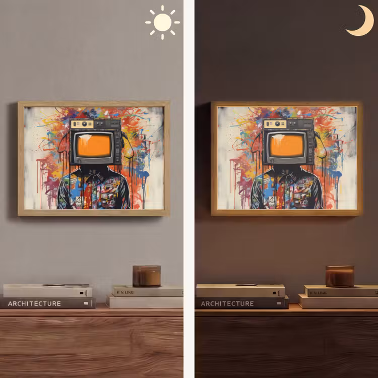 Lightbox - Wandlamp - Televisie - Graffiti - Mens - Kleuren — 6