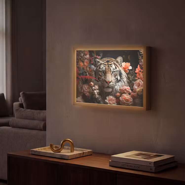 Lightbox - Wandlamp - Tijger - Dier - Natuur - Bloemen - Botanisch — 2