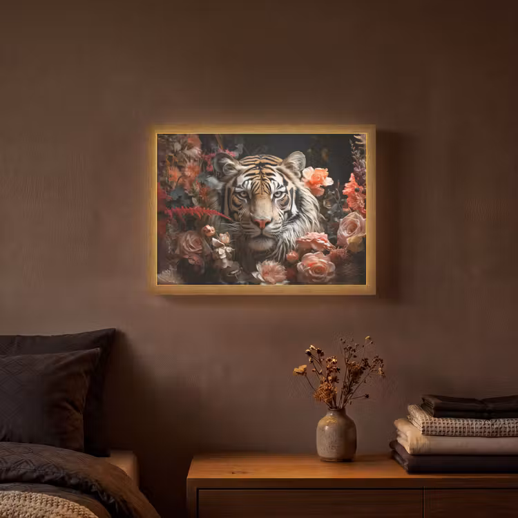 Lightbox - Wandlamp - Tijger - Dier - Natuur - Bloemen - Botanisch — 3