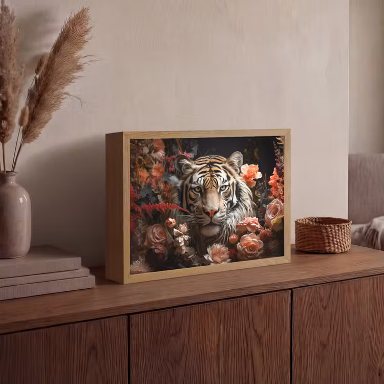 Lightbox - Wandlamp - Tijger - Dier - Natuur - Bloemen - Botanisch — 4