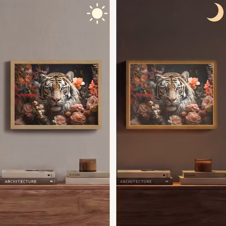 Lightbox - Wandlamp - Tijger - Dier - Natuur - Bloemen - Botanisch — 6