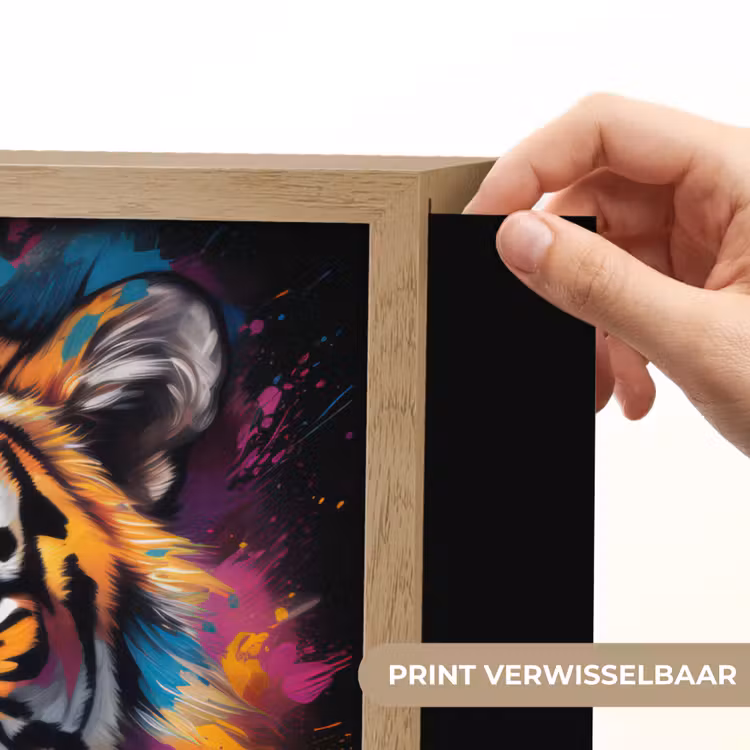 Lightbox - Wandlamp - Tijger - Graffiti - Dieren - Zwart — 5
