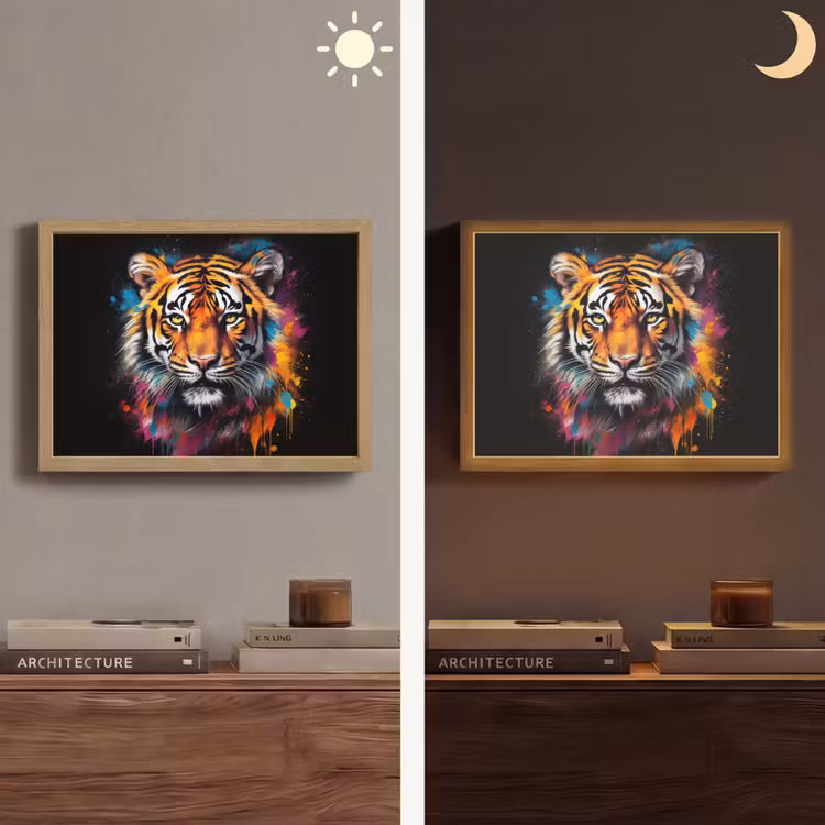 Lightbox - Wandlamp - Tijger - Graffiti - Dieren - Zwart — 6