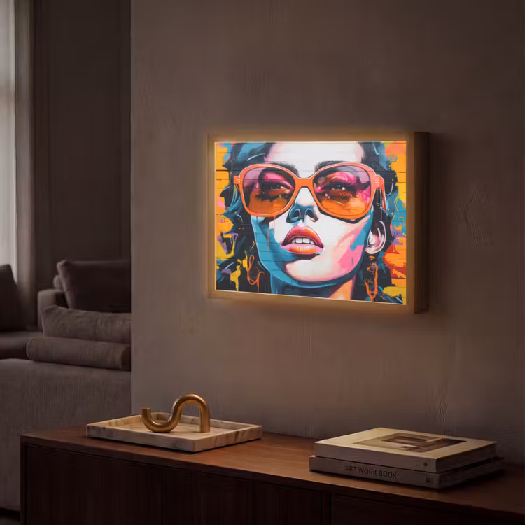 Lightbox - Wandlamp - Vrouw - Bril - Kleuren - Graffiti — 2