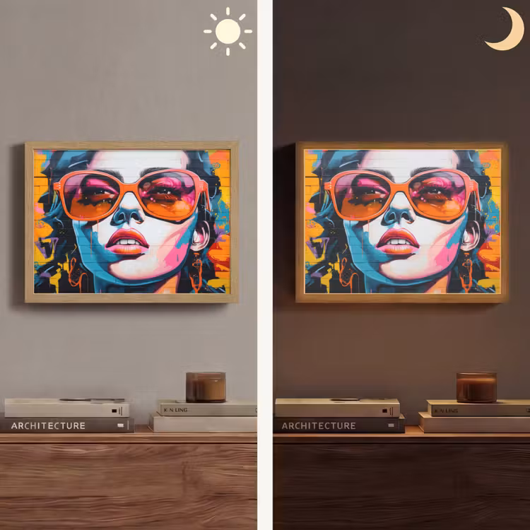 Lightbox - Wandlamp - Vrouw - Bril - Kleuren - Graffiti — 6