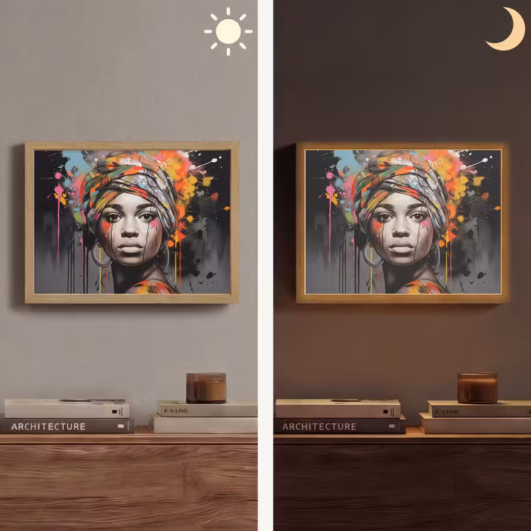 Lightbox - Wandlamp - Vrouw - Hoofddoek - Graffiti - Zwart — 6