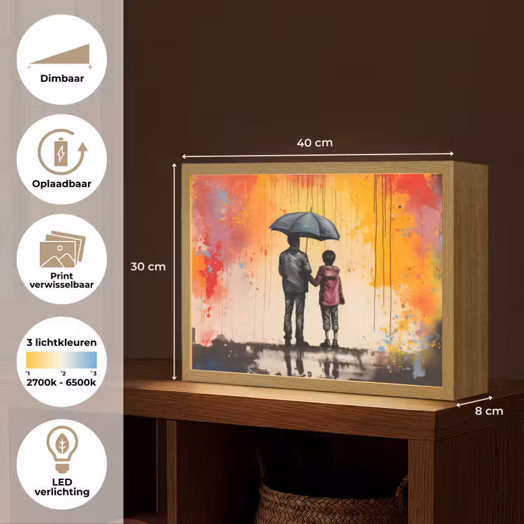 Lightbox - Wandlamp - Graffiti - Paraplu - Mensen - Kleuren - Kunst — 10