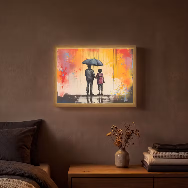 Lightbox - Wandlamp - Graffiti - Paraplu - Mensen - Kleuren - Kunst — 3