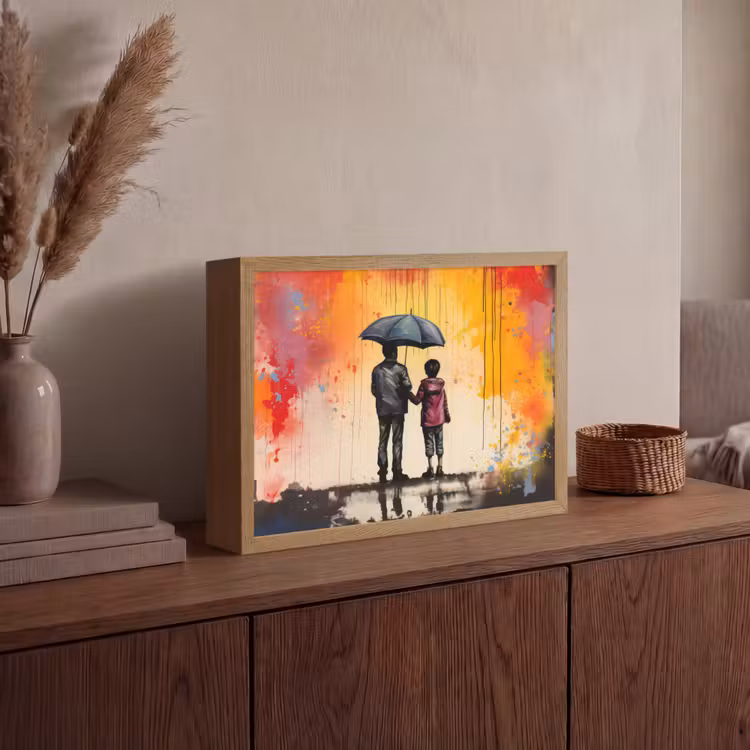 Lightbox - Wandlamp - Graffiti - Paraplu - Mensen - Kleuren - Kunst — 4