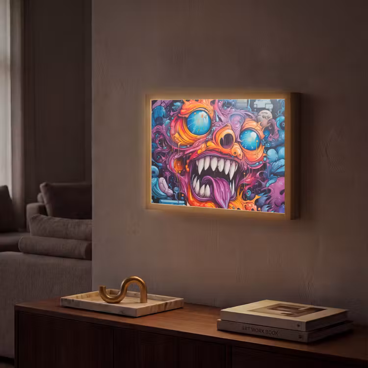 Lightbox - Wandlamp - Monster - Graffiti - Kleuren - Oranje — 2