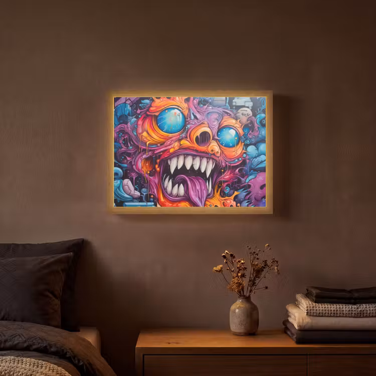 Lightbox - Wandlamp - Monster - Graffiti - Kleuren - Oranje — 3