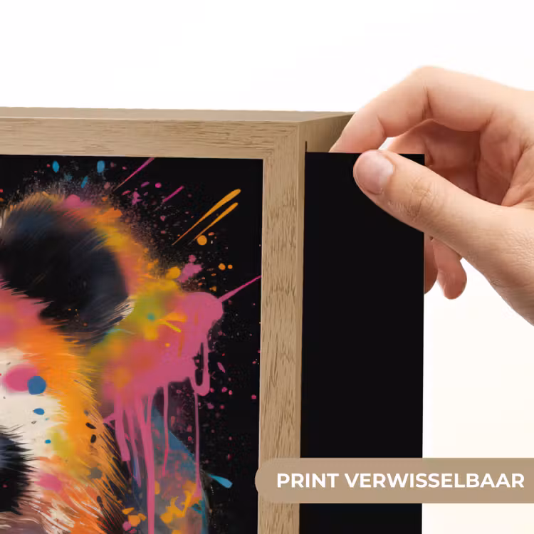 Lightbox - Wandlamp - Panda - Graffiti - Dieren - Zwart - Kleuren — 5