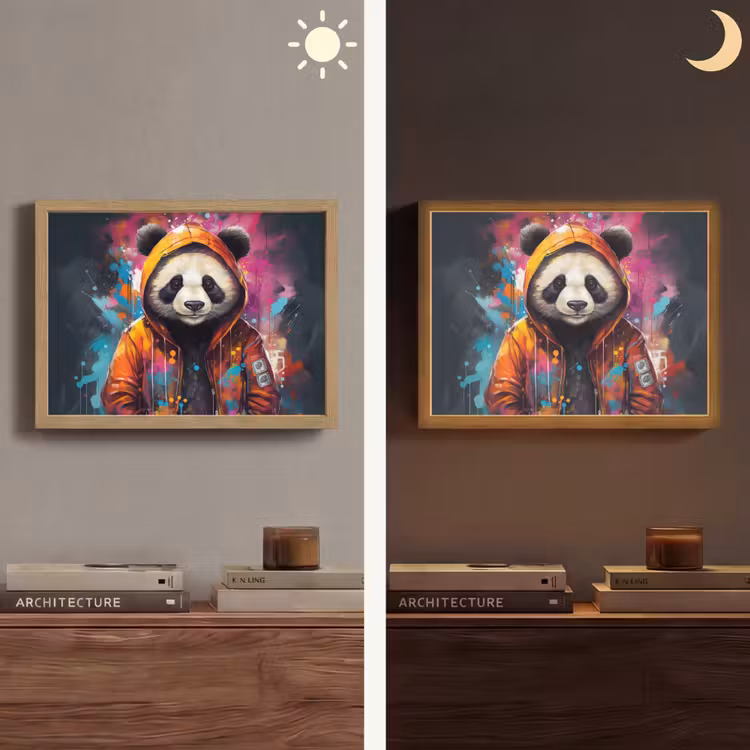 Lightbox - Wandlamp - Panda - Jas - Graffiti - Oranje — 6