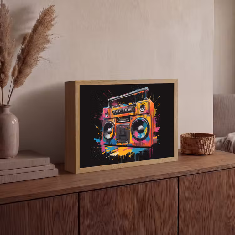 Lightbox - Wandlamp - Radio - Graffiti - Box - Kleuren - Zwart — 4
