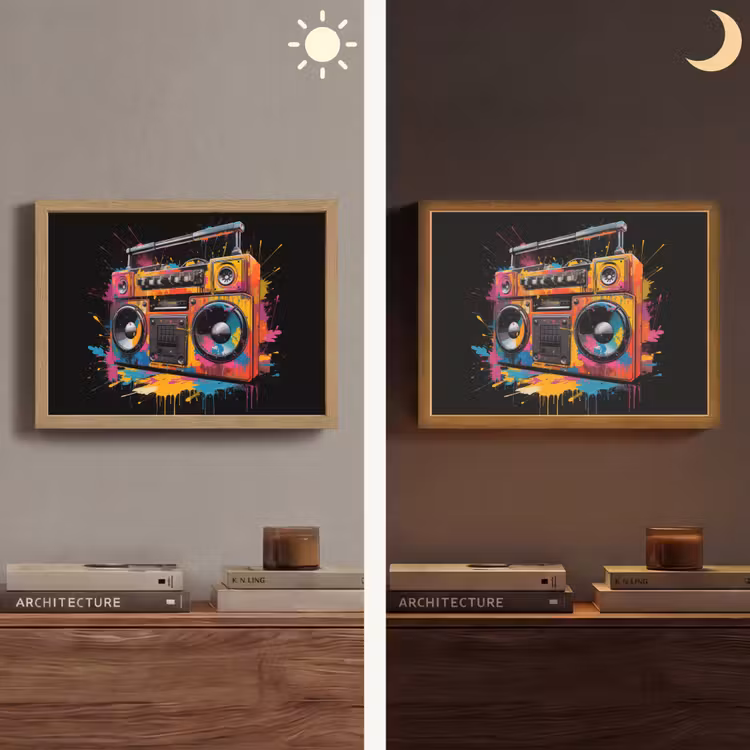 Lightbox - Wandlamp - Radio - Graffiti - Box - Kleuren - Zwart — 6