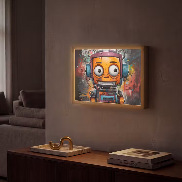 Lightbox - Wandlamp - Robot - Graffiti - Oranje - Kleuren — 2