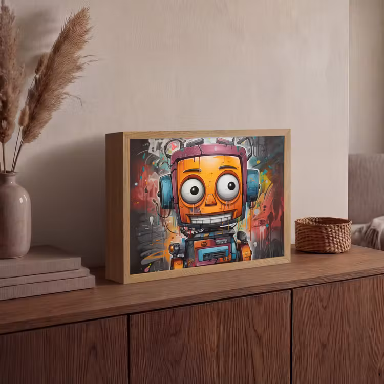 Lightbox - Wandlamp - Robot - Graffiti - Oranje - Kleuren — 4