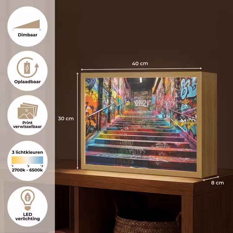 Lightbox - Wandlamp - Trap - Graffiti - Kleuren - Kunst — 10