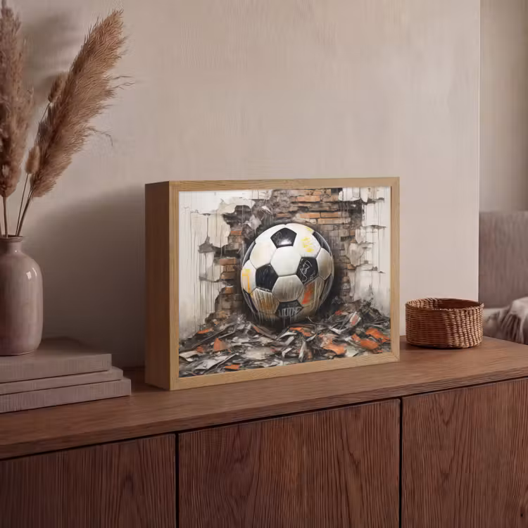 Lightbox - Wandlamp - Voetbal - Muur - Zwart - Wit — 4