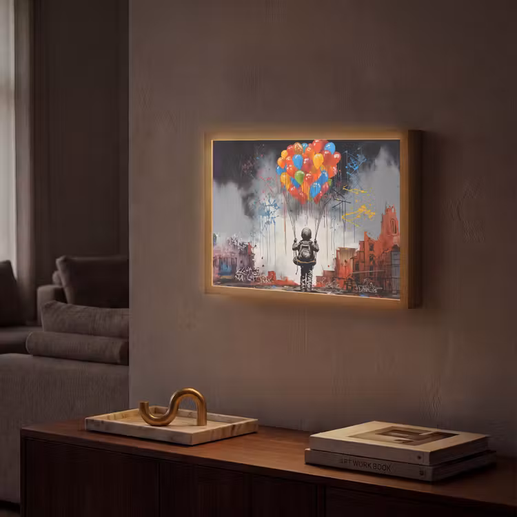 Lightbox - Wandlamp - Jongen - Ballonnen - Gebouwen - Kunst — 2