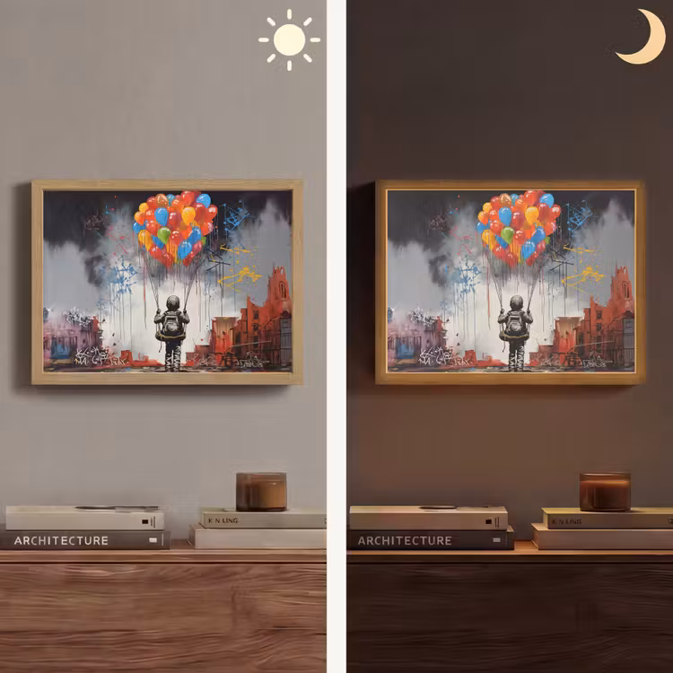 Lightbox - Wandlamp - Jongen - Ballonnen - Gebouwen - Kunst — 6