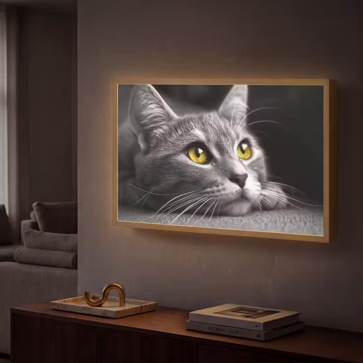 Lightbox - Wandlamp - Kat - Zwart - Wit - Dieren - Natuur — 2