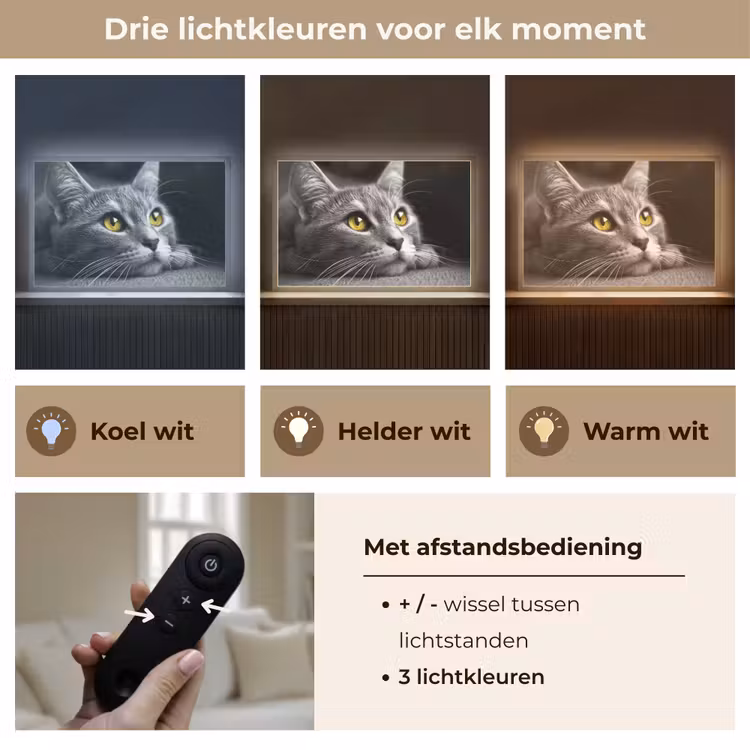 Lightbox - Wandlamp - Kat - Zwart - Wit - Dieren - Natuur — 8