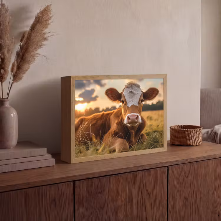 Lightbox - Wandlamp - Koe - Dier - Weiland - Gras - Dieren - Natuur — 4