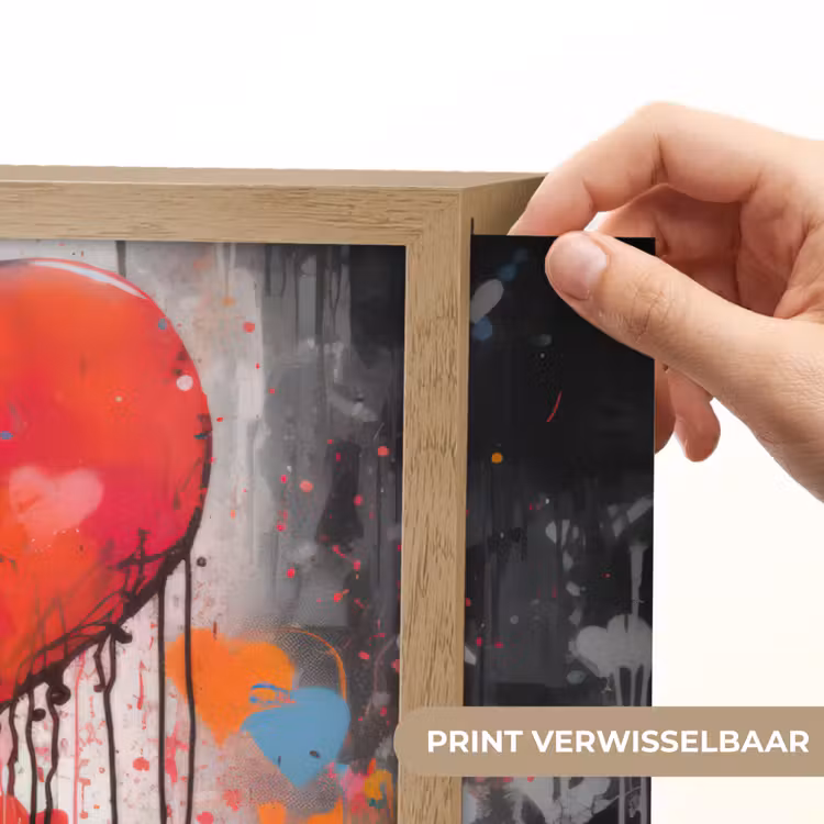 Lightbox - Wandlamp - Meisje - Hart - Graffiti - Kunst - Kleuren - Rood — 5