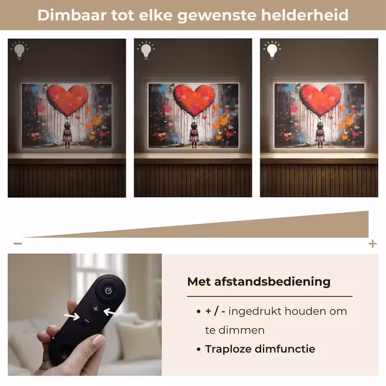 Lightbox - Wandlamp - Meisje - Hart - Graffiti - Kunst - Kleuren - Rood — 9