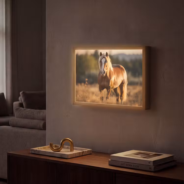 Lightbox - Wandlamp - Paard - Bruin - Natuur - Weiland - Dier — 2