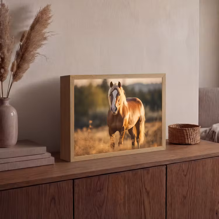Lightbox - Wandlamp - Paard - Bruin - Natuur - Weiland - Dier — 4