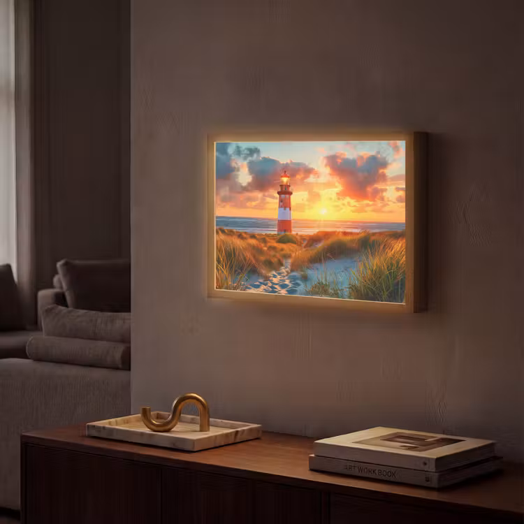 Lightbox - Wandlamp - Vuurtoren - Zonsondergang - Duinen - Horizon — 2