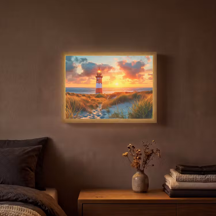 Lightbox - Wandlamp - Vuurtoren - Zonsondergang - Duinen - Horizon — 3