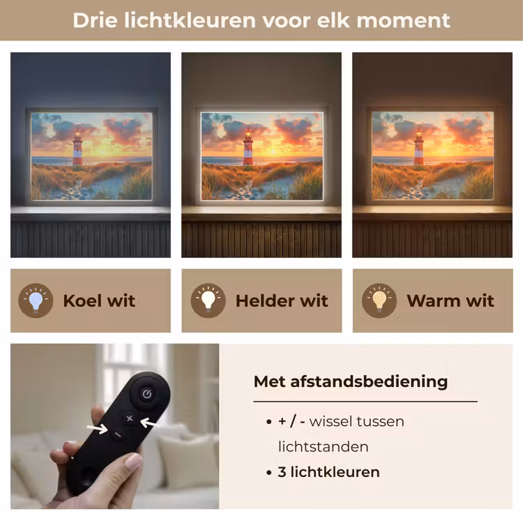 Lightbox - Wandlamp - Vuurtoren - Zonsondergang - Duinen - Horizon — 8