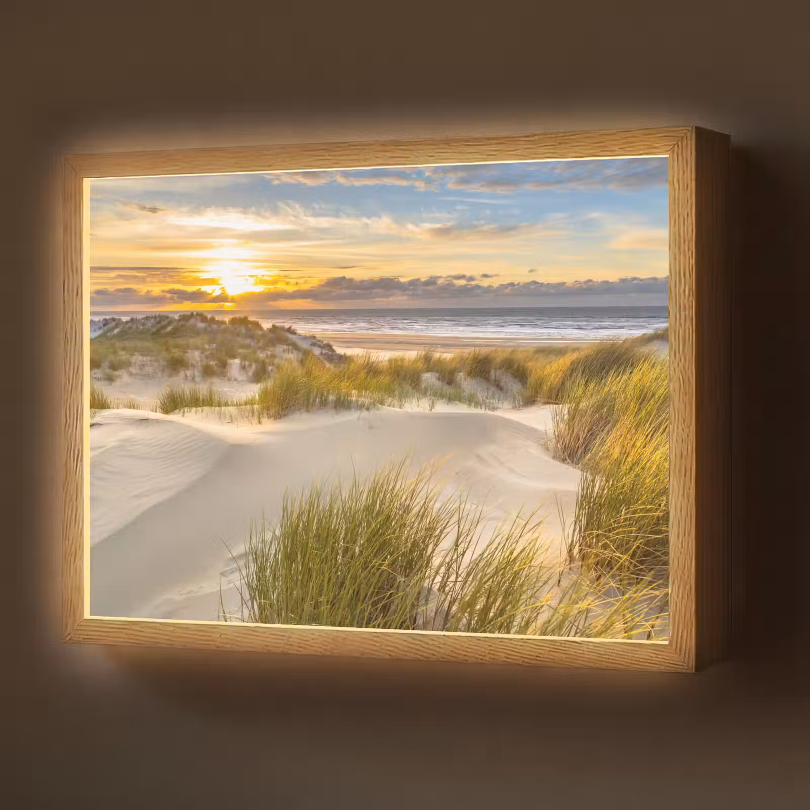 Lightbox - Wandlamp - Zonsondergang - Duinen - Strand - Landschap — 1