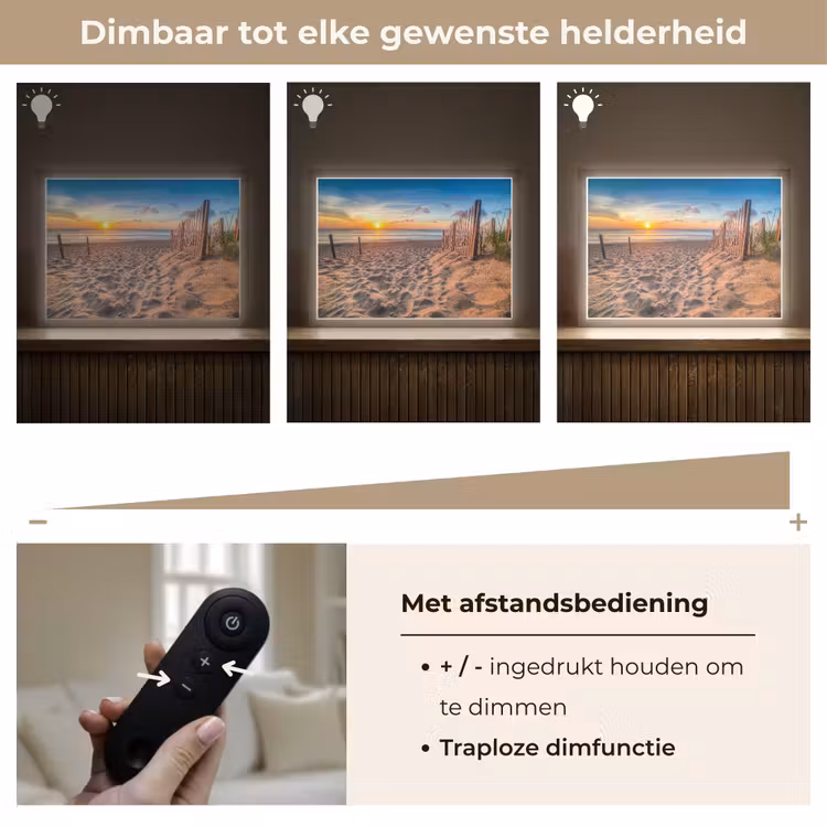 Lightbox - Wandlamp - Duinen - Zonsondergang - Strand - Zee - Horizon — 9