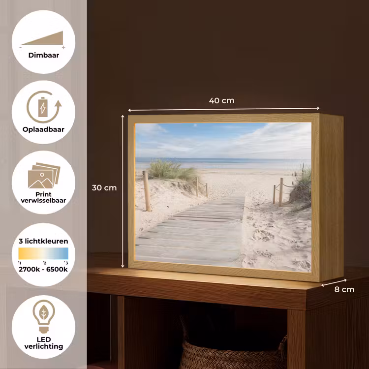 Lightbox - Wandlamp - Strand - Pad - Duinen - Zee - Zomer — 10