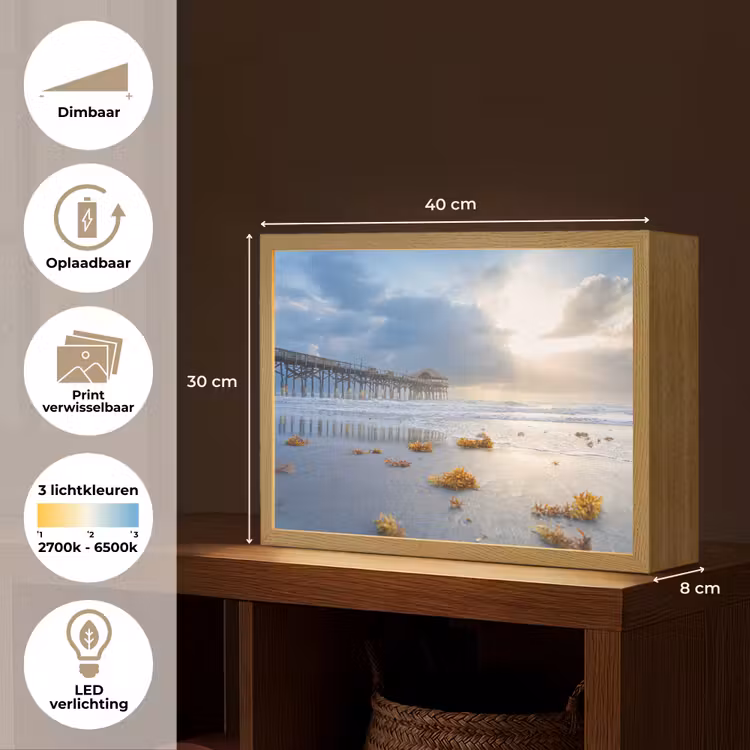 Lightbox - Wandlamp - Strand - Pier - Zeewier - Zee - Zomer — 10
