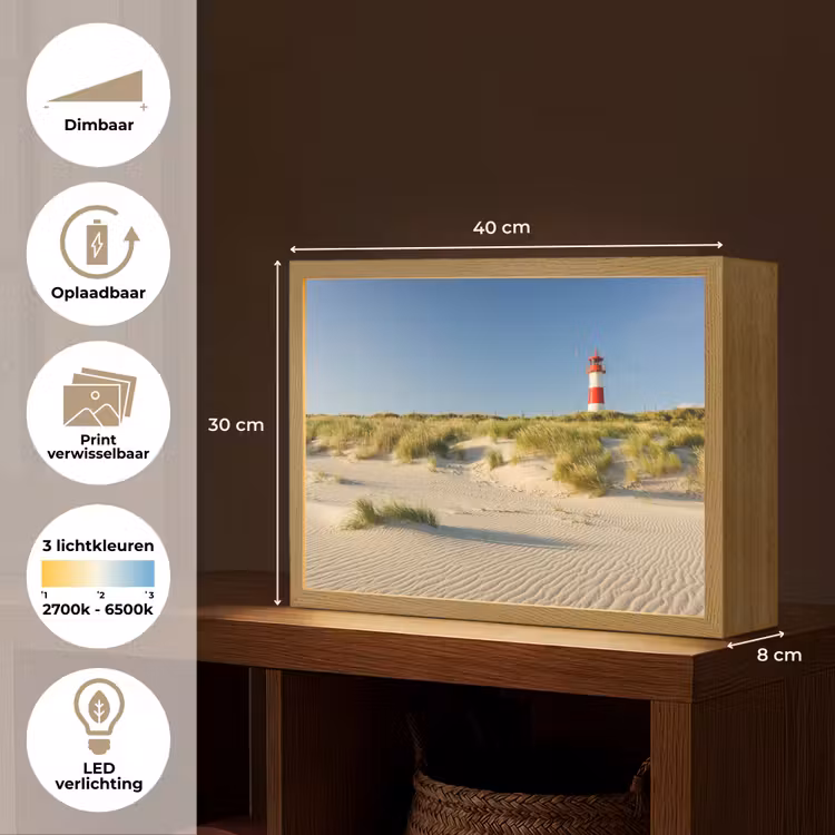 Lightbox - Wandlamp - Vuurtoren - Strand - Landschap - Duinen — 10