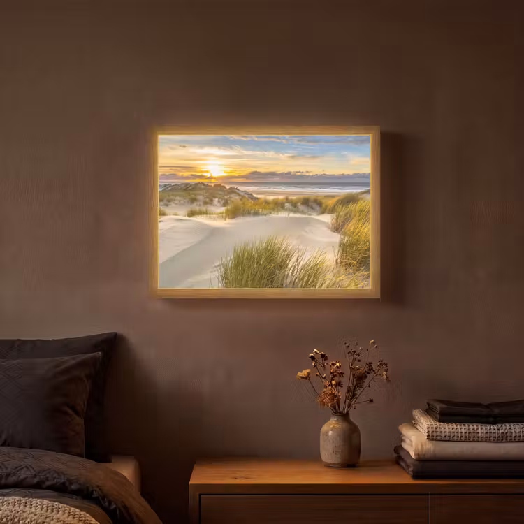 Lightbox - Wandlamp - Zonsondergang - Duinen - Strand - Landschap — 3