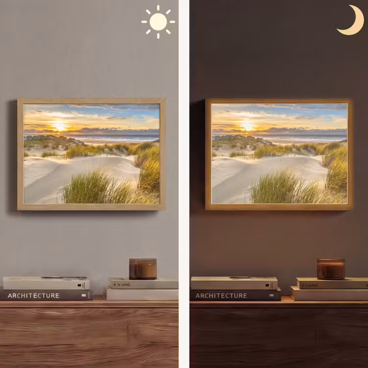 Lightbox - Wandlamp - Zonsondergang - Duinen - Strand - Landschap — 6