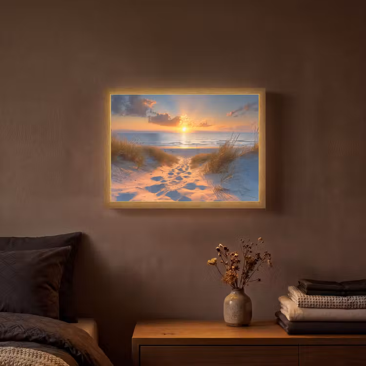 Lightbox - Wandlamp - Zonsondergang - Duinen - Strand - Zee — 3
