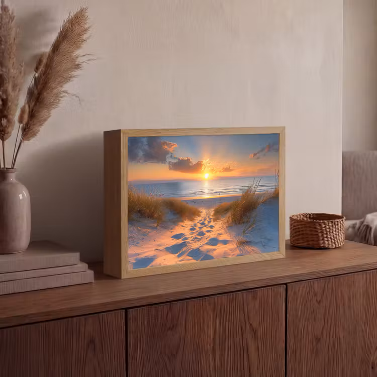 Lightbox - Wandlamp - Zonsondergang - Duinen - Strand - Zee — 4