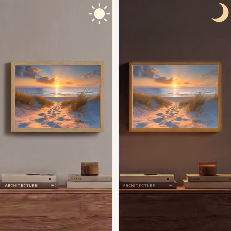 Lightbox - Wandlamp - Zonsondergang - Duinen - Strand - Zee — 6