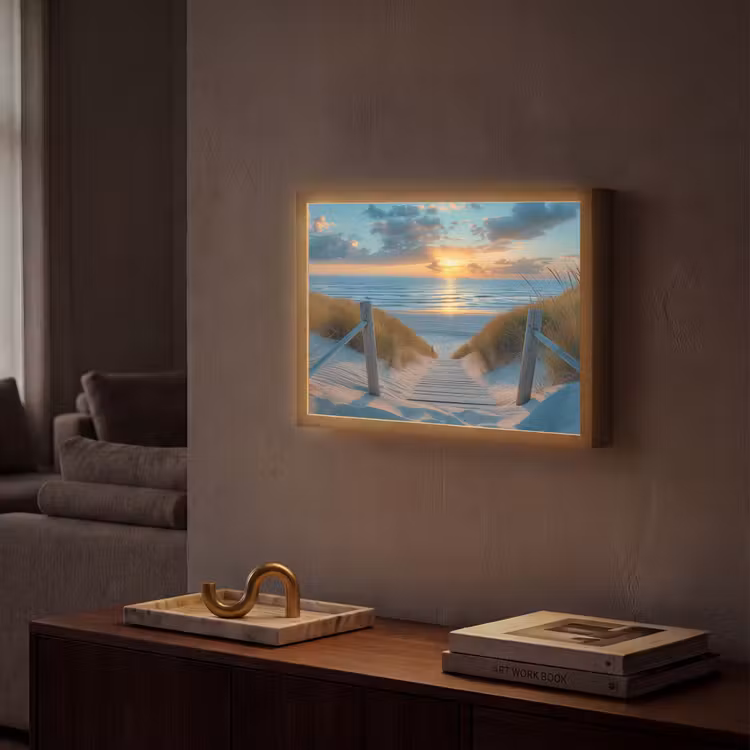 Lightbox - Wandlamp - Zonsondergang - Strand - Zomer - Landschap — 2